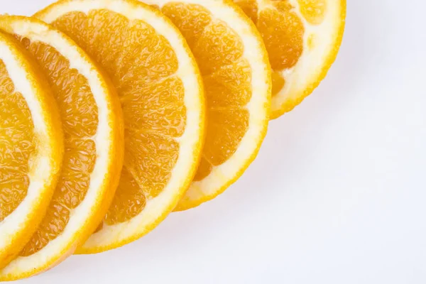 Rodajas Naranja Estudio Sobre Fondo Blanco Frutas Frescas —  Fotos de Stock