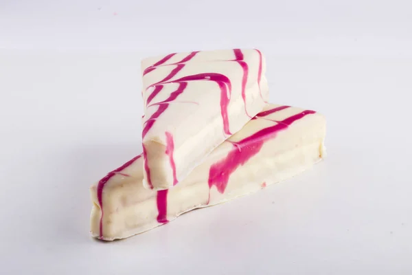 Sweet Dessert Cheesecakes Isolated White Studio — Stock Photo, Image