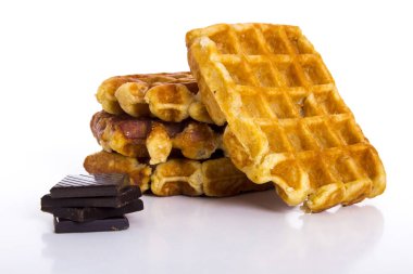Belçika Waffle çikolata dilimleri ile