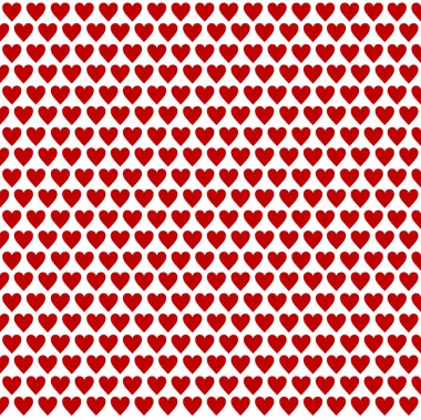 beyaz zemin üzerine kırmızı kalpler desen