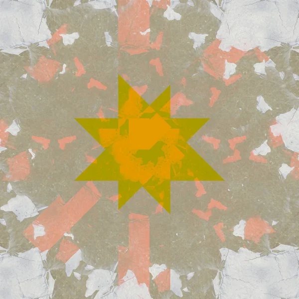 Azulejo Con Forma Estrella Naranja Abstracta Borde Textura Ligera —  Fotos de Stock