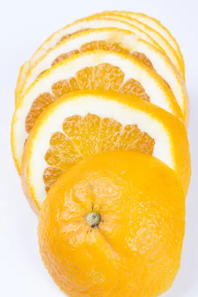 Rodajas Naranja Estudio Sobre Fondo Blanco Frutas Frescas — Foto de Stock