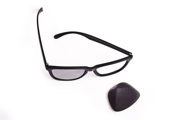Stylish Black Sunglasses Isolated White — Stock Photo, Image