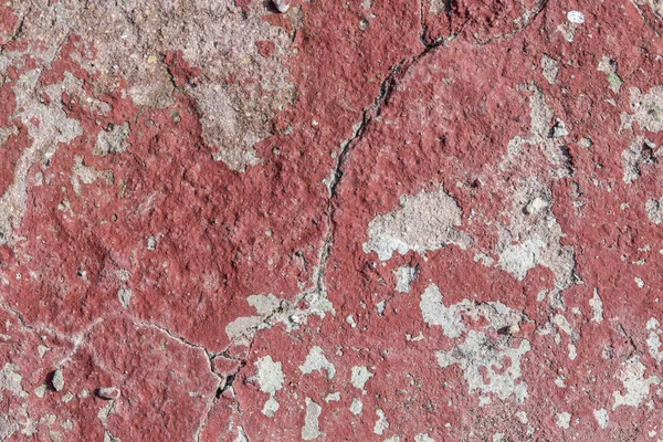 Texture Mur Construction Ciment Fissuré Avec Peinture Rouge Stuc — Photo