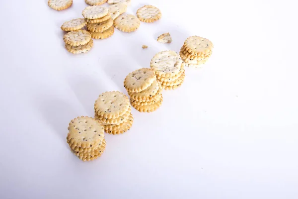 Stacks Cookies Isolated White Background — Stock Photo, Image