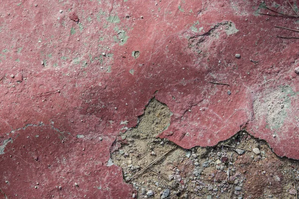 Yaşlı Yıpranmış Çimento Ile Kırmızı Boya Sıva Duvar Doku Oluşturma — Stok fotoğraf