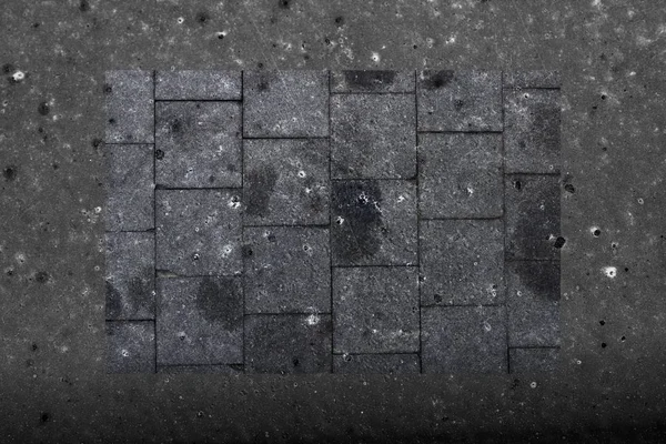 Dunkelgraue Wand Mit Ziegeln Bekieselte Textur Kopierraum Hintergrund — Stockfoto