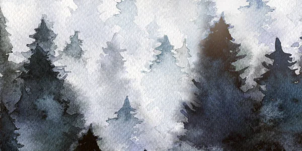 Лес Тумане Осень Зима Фон — стоковое фото