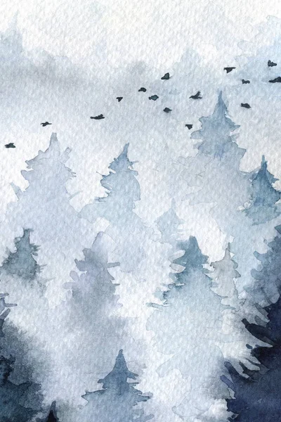 forest in the fog. autumn. winter. background