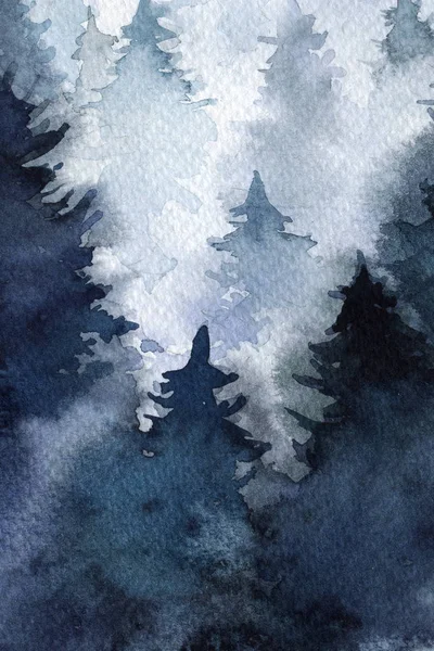 Floresta Nevoeiro Outono Inverno Contexto — Fotografia de Stock