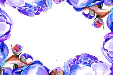 peonies suluboya. arka plan. çerçeve