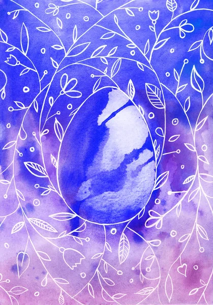 Пасха Пасхальное Яйцо Счастливой Пасхи Узор Весенние Цветы Почки Лепестки — стоковое фото