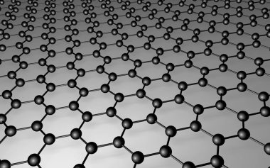 Karbon kılavuz: Nanoteknoloji arka plan için grafen atomun yapısı