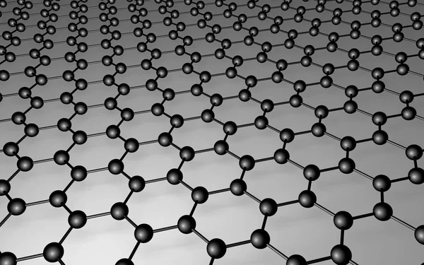 Kohlenstoffgitter: Graphen atomare Struktur für die Nanotechnologie Hintergrund lizenzfreie Stockbilder