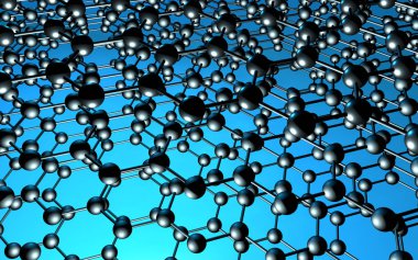 Karbon kılavuz: Nanoteknoloji arka plan için grafen atomun yapısı