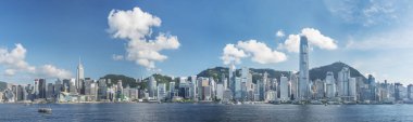 Hong Kong 'lu Victoria Limanı Panoraması