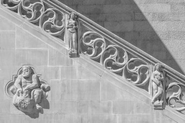 Merdiven ve duvar eski tarihi taş