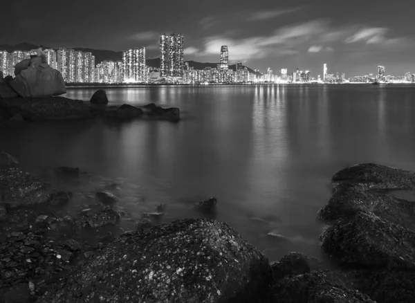 Victoria Harbor Hong Kong Por Noche —  Fotos de Stock