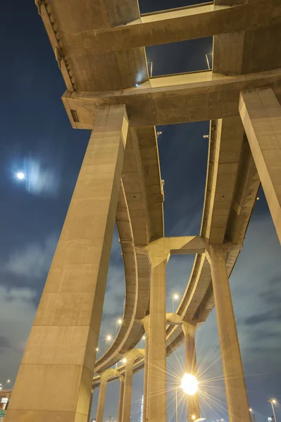 Vista Acima Ponte Noite — Fotografia de Stock