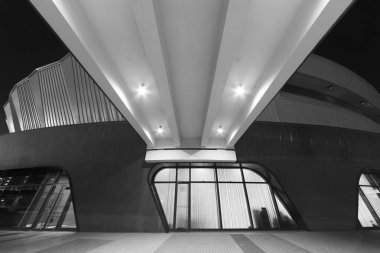 Modern mimarinin dış cephesi. soyut arkaplan oluşturuluyor