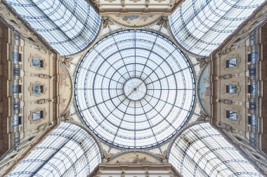Glass dome of Galleria Vittorio Emanuele in Milan, Italy clipart