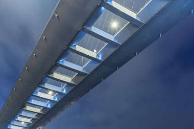 Arka plan yakın gece köprüde