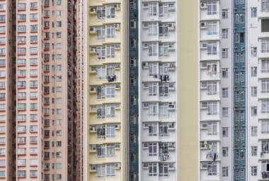 renkli yüksek doğmak konut Hong Kong şehirde bina dış