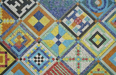 renkli mozaik döşeme veya duvara