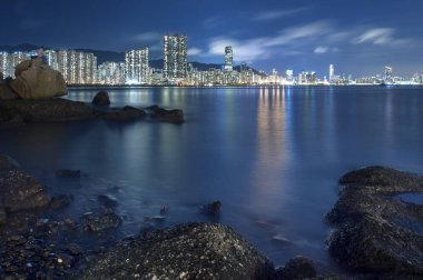 gece hong Kong Victoria Limanı
