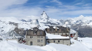 Gornergrat görünümü platfo dağ Matterhorn Panorama görünümünden