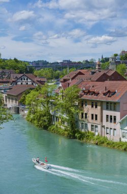Tarihi şehir Bern, İsviçre. İsviçreli pastoral manzara