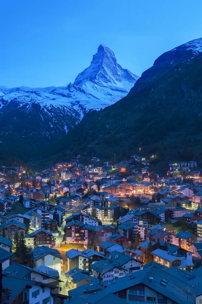 Dağ Matterhorn Şehirde Zermatt Sviçre — Stok fotoğraf