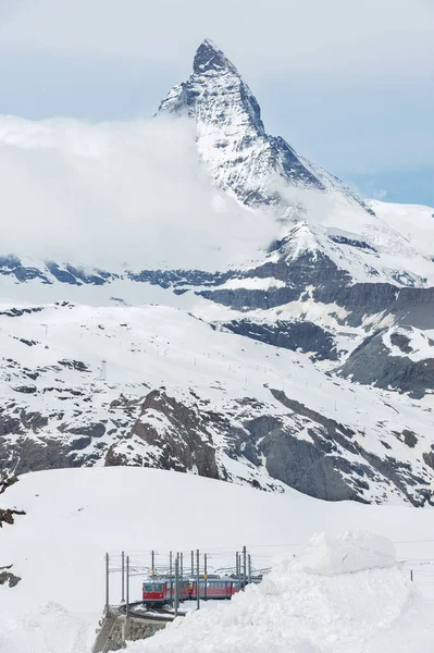 Góra Matterhorn Kolejowego Switzerlan Gornergrat Zermatt — Zdjęcie stockowe