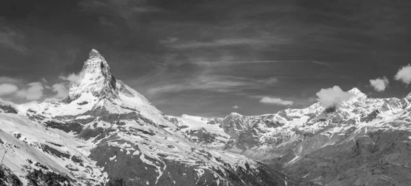 Panorama Góry Matterhorn Zermatt Szwajcaria — Zdjęcie stockowe