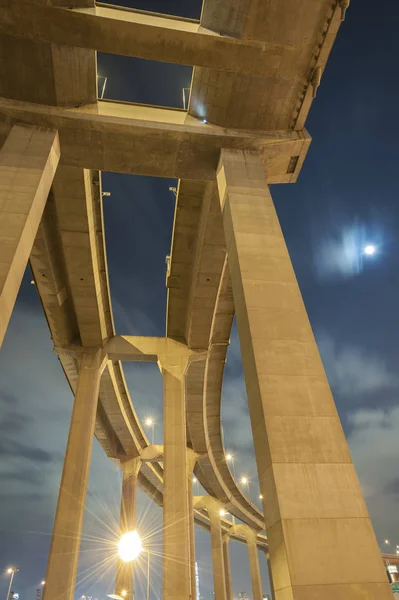 Vista Acima Ponte Noite — Fotografia de Stock