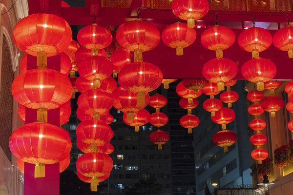 Hanging Red Chinese Lanterns