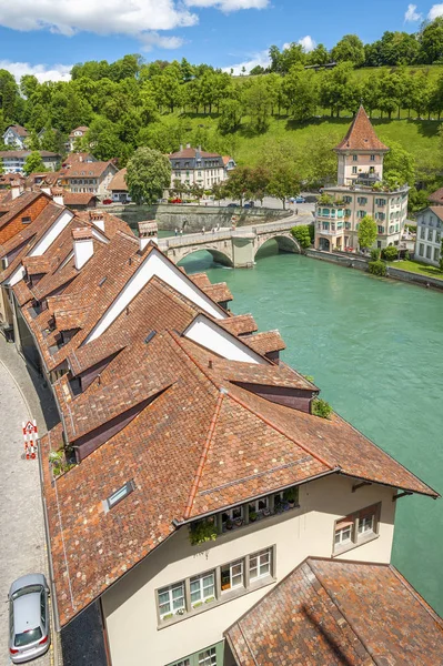 Vista Panoramica Del Centro Storico Berna Dalla Cima Della Montagna — Foto Stock