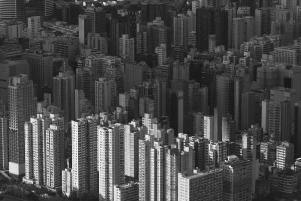 Vista Aérea Ciudad Hong Kong Atardecer —  Fotos de Stock
