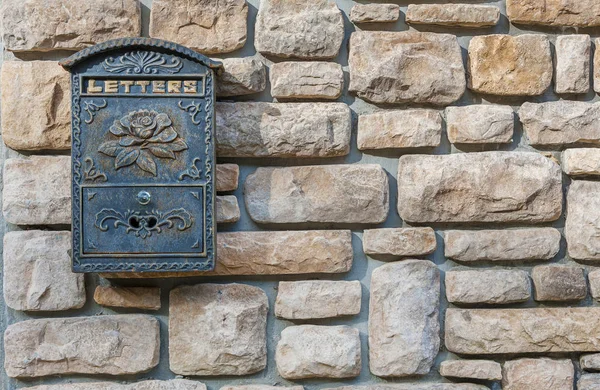 Classic Mailbox Stone Wall — Stock Photo, Image