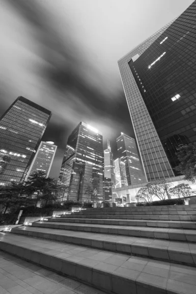 Centro Ciudad Hong Kong Por Noche — Foto de Stock