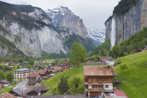 Ohromující Krajina Lauterbrunnen Valley Bernských Alpách — Stock fotografie