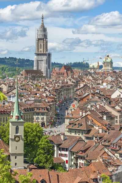 Nézd Bern Óvárosának Hegy Tetején Rózsakert Svájc — Stock Fotó