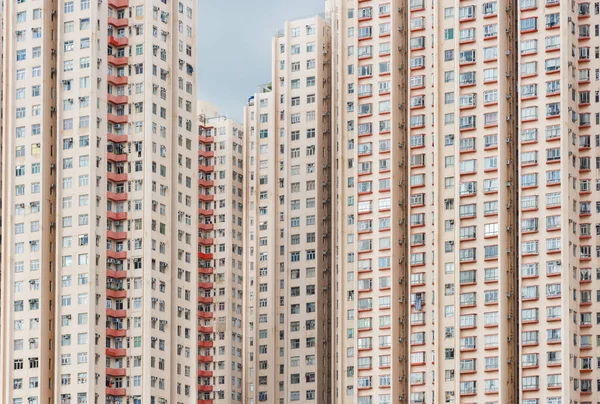 Exterior Colorido Edificio Residencial Gran Altura Ciudad Hong Kong — Foto de Stock