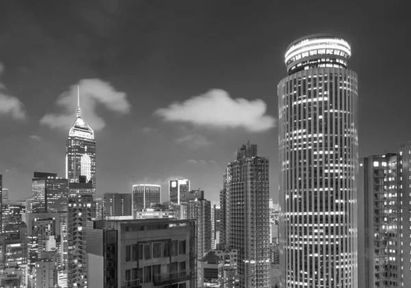Skyline Van Hong Kong Stad Schemering — Stockfoto