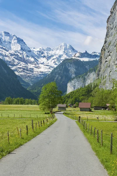 Országúton Lauterbrunnen Jungfrau Svájc — Stock Fotó