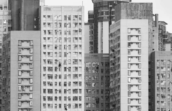 Exterior Edifício Residencial Arranha Céus Cidade Hong Kong — Fotografia de Stock