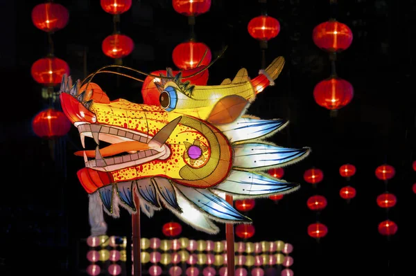 Lanterne Chinoise Dragon Festival Automne — Photo