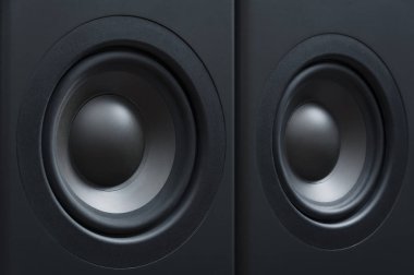 Multimedya hoparlör sistemi farklı hoparlör closeup ile 