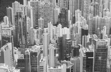 Hong Kong şehrinin hava görüntüsü