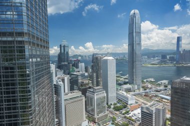 Hong Kong şehrinin hava görüntüsü 